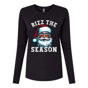 Rizz The Season Funny Christmas Santa Claus Rizzler Womens Cotton Relaxed Long Sleeve T-Shirt