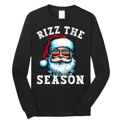 Rizz The Season Funny Christmas Santa Claus Rizzler Long Sleeve Shirt