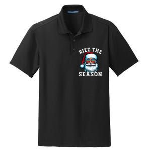 Rizz The Season Funny Christmas Santa Claus Rizzler Dry Zone Grid Polo