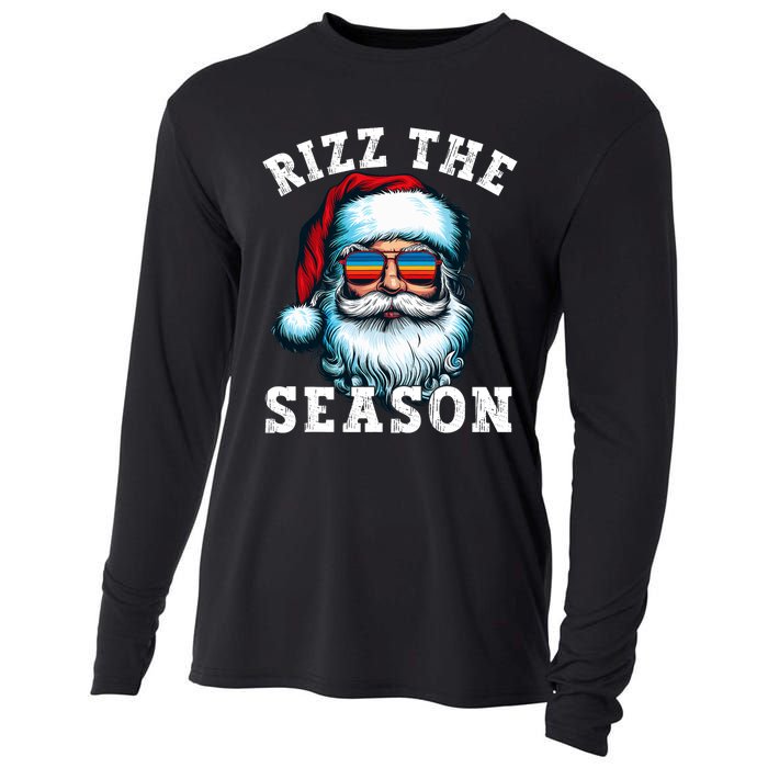 Rizz The Season Funny Christmas Santa Claus Rizzler Cooling Performance Long Sleeve Crew