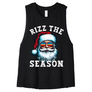 Rizz The Season Funny Christmas Santa Claus Rizzler Women's Racerback Cropped Tank