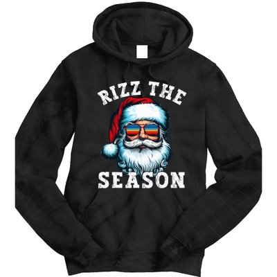 Rizz The Season Funny Christmas Santa Claus Rizzler Tie Dye Hoodie