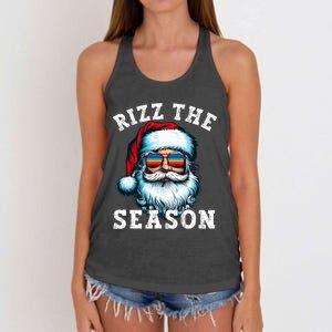 Rizz The Season Funny Christmas Santa Claus Rizzler Women's Knotted Racerback Tank