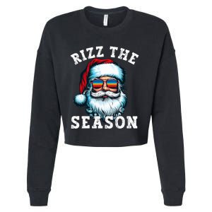 Rizz The Season Funny Christmas Santa Claus Rizzler Cropped Pullover Crew