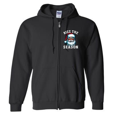 Rizz The Season Funny Christmas Santa Claus Rizzler Full Zip Hoodie