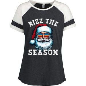 Rizz The Season Funny Christmas Santa Claus Rizzler Enza Ladies Jersey Colorblock Tee