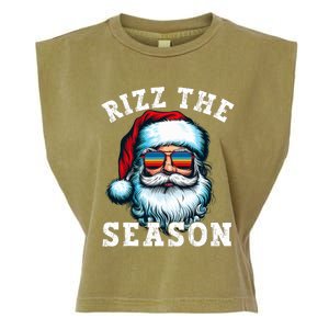 Rizz The Season Funny Christmas Santa Claus Rizzler Garment-Dyed Women's Muscle Tee