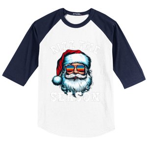 Rizz The Season Funny Christmas Santa Claus Rizzler Baseball Sleeve Shirt