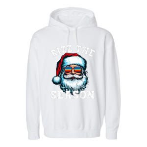 Rizz The Season Funny Christmas Santa Claus Rizzler Garment-Dyed Fleece Hoodie