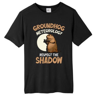 Respect The Shadow Meteorology Funny Groundhog Day Tall Fusion ChromaSoft Performance T-Shirt