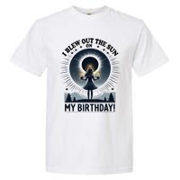 Retro Total Solar Eclipse I Blew Out The Sun On My Birthday Garment-Dyed Heavyweight T-Shirt