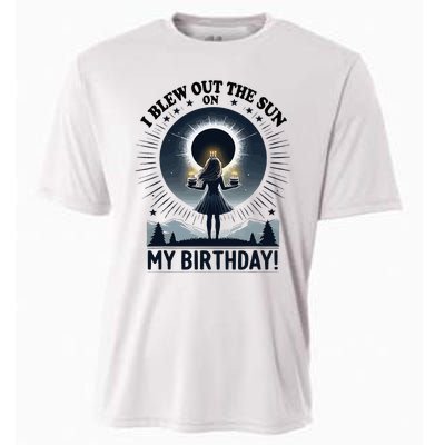 Retro Total Solar Eclipse I Blew Out The Sun On My Birthday Cooling Performance Crew T-Shirt