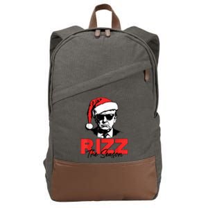 Rizz The Season Christmas Humorous Trump 2024 Santa Rizzler Cotton Canvas Backpack