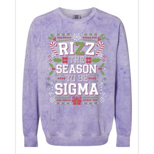 Rizz The Season To Be Sigma Gen Alpha Xmas Santa Christmas Colorblast Crewneck Sweatshirt