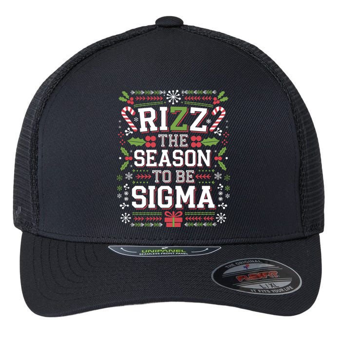 Rizz The Season To Be Sigma Gen Alpha Xmas Santa Christmas Flexfit Unipanel Trucker Cap