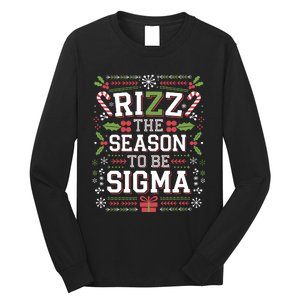 Rizz The Season To Be Sigma Gen Alpha Xmas Santa Christmas Long Sleeve Shirt