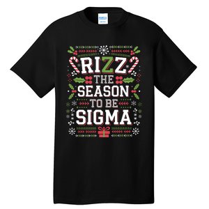 Rizz The Season To Be Sigma Gen Alpha Xmas Santa Christmas Tall T-Shirt