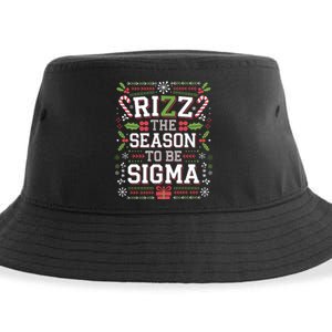 Rizz The Season To Be Sigma Gen Alpha Xmas Santa Christmas Sustainable Bucket Hat