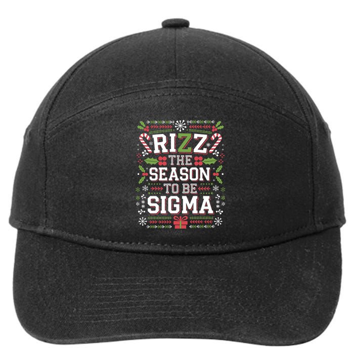 Rizz The Season To Be Sigma Gen Alpha Xmas Santa Christmas 7-Panel Snapback Hat