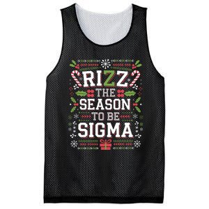 Rizz The Season To Be Sigma Gen Alpha Xmas Santa Christmas Mesh Reversible Basketball Jersey Tank