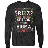 Rizz The Season To Be Sigma Gen Alpha Xmas Santa Christmas Tie-Dye Long Sleeve Shirt