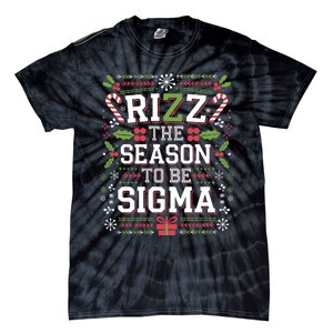 Rizz The Season To Be Sigma Gen Alpha Xmas Santa Christmas Tie-Dye T-Shirt