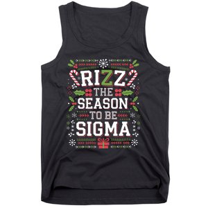 Rizz The Season To Be Sigma Gen Alpha Xmas Santa Christmas Tank Top