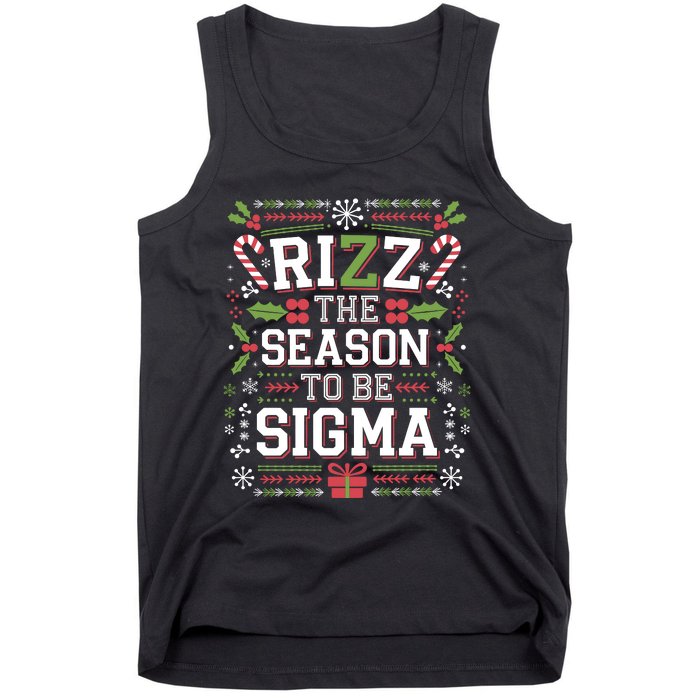 Rizz The Season To Be Sigma Gen Alpha Xmas Santa Christmas Tank Top