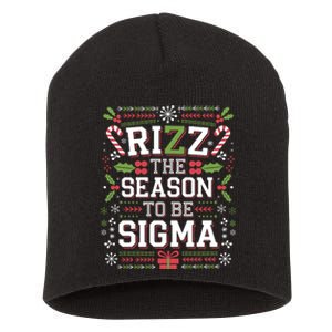 Rizz The Season To Be Sigma Gen Alpha Xmas Santa Christmas Short Acrylic Beanie