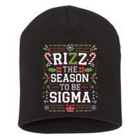 Rizz The Season To Be Sigma Gen Alpha Xmas Santa Christmas Short Acrylic Beanie