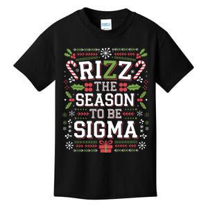 Rizz The Season To Be Sigma Gen Alpha Xmas Santa Christmas Kids T-Shirt