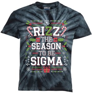 Rizz The Season To Be Sigma Gen Alpha Xmas Santa Christmas Kids Tie-Dye T-Shirt