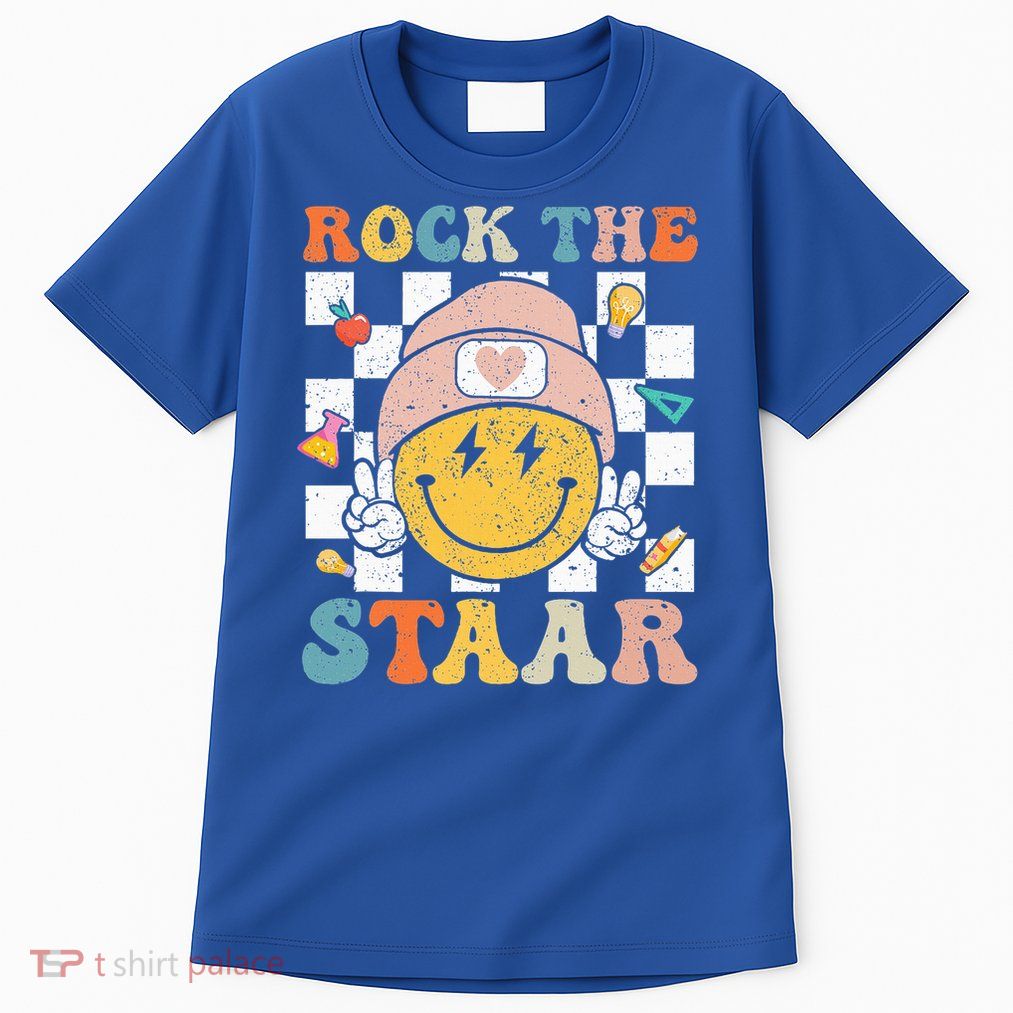 Rock The Staar Test Testing Day Smile Face Teacher  Tall T-Shirt