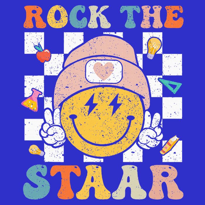 Rock The Staar Test Testing Day Smile Face Teacher  16 in Basic Backpack