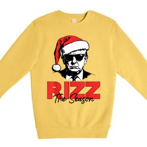 Rizz The Season Christmas Humorous Trump 2024 Santa Rizzler Premium Crewneck Sweatshirt