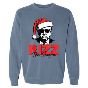 Rizz The Season Christmas Humorous Trump 2024 Santa Rizzler Garment-Dyed Sweatshirt