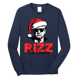 Rizz The Season Christmas Humorous Trump 2024 Santa Rizzler Long Sleeve Shirt