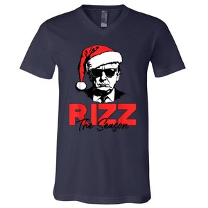 Rizz The Season Christmas Humorous Trump 2024 Santa Rizzler V-Neck T-Shirt