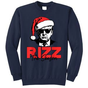 Rizz The Season Christmas Humorous Trump 2024 Santa Rizzler Tall Sweatshirt