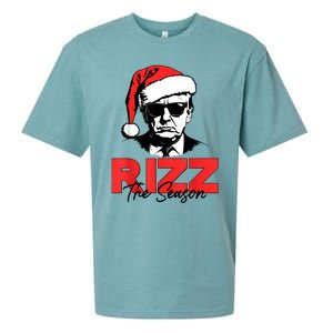 Rizz The Season Christmas Humorous Trump 2024 Santa Rizzler Sueded Cloud Jersey T-Shirt