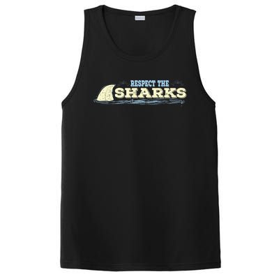 Respect The Sharks Shark Awareness Ocean Lover Gift PosiCharge Competitor Tank