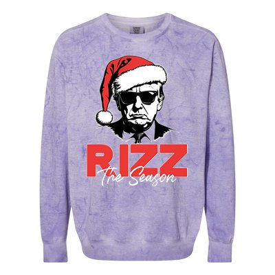 Rizz The Season Christmas Holiday Xmas Donald Trump President Colorblast Crewneck Sweatshirt