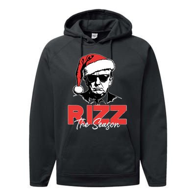 Rizz The Season Christmas Holiday Xmas Donald Trump President Performance Fleece Hoodie