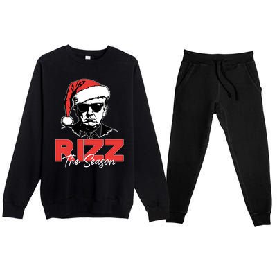 Rizz The Season Christmas Holiday Xmas Donald Trump President Premium Crewneck Sweatsuit Set