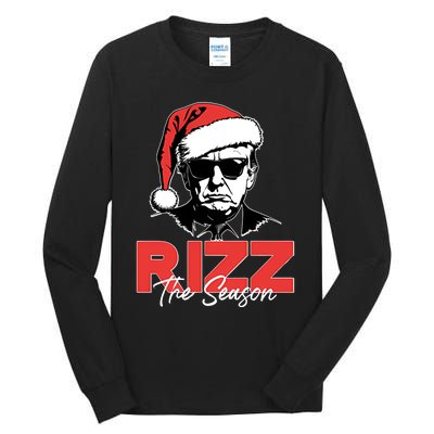 Rizz The Season Christmas Holiday Xmas Donald Trump President Tall Long Sleeve T-Shirt