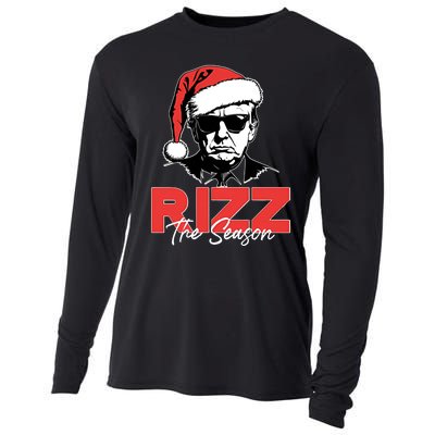 Rizz The Season Christmas Holiday Xmas Donald Trump President Cooling Performance Long Sleeve Crew