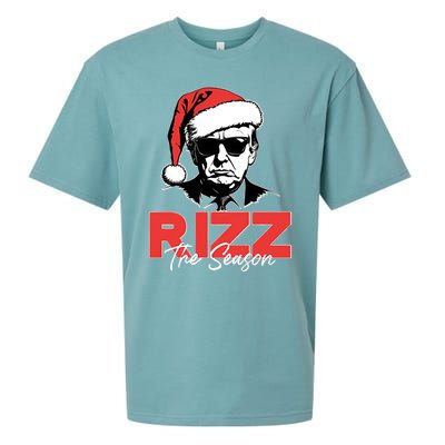 Rizz The Season Christmas Holiday Xmas Donald Trump President Sueded Cloud Jersey T-Shirt