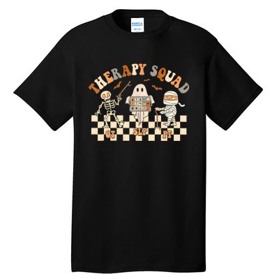 Retro Therapy Squad Slp Ot Pt Team Halloween Speech Physical Tall T-Shirt