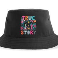 Retro True Story Christmas Nativity Scene Jesus Cross Xmas Sustainable Bucket Hat