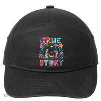 Retro True Story Christmas Nativity Scene Jesus Cross Xmas 7-Panel Snapback Hat